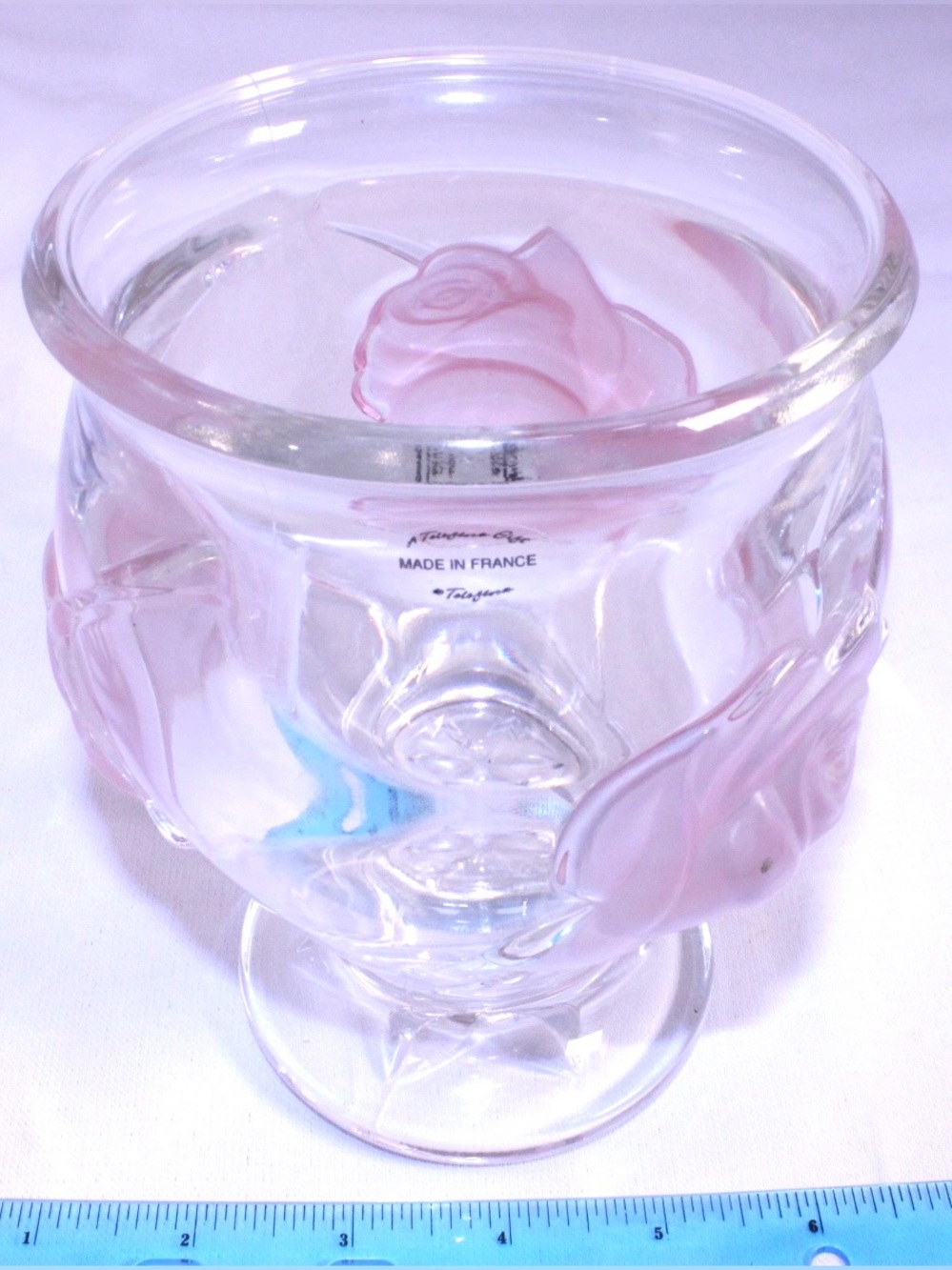 Vintage Teleflora French crystal glass vase